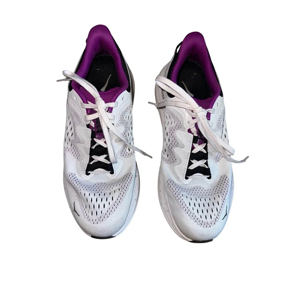 Hoka Kawana Womens Running Shoes White Orchid Purple Sneakers 1123164